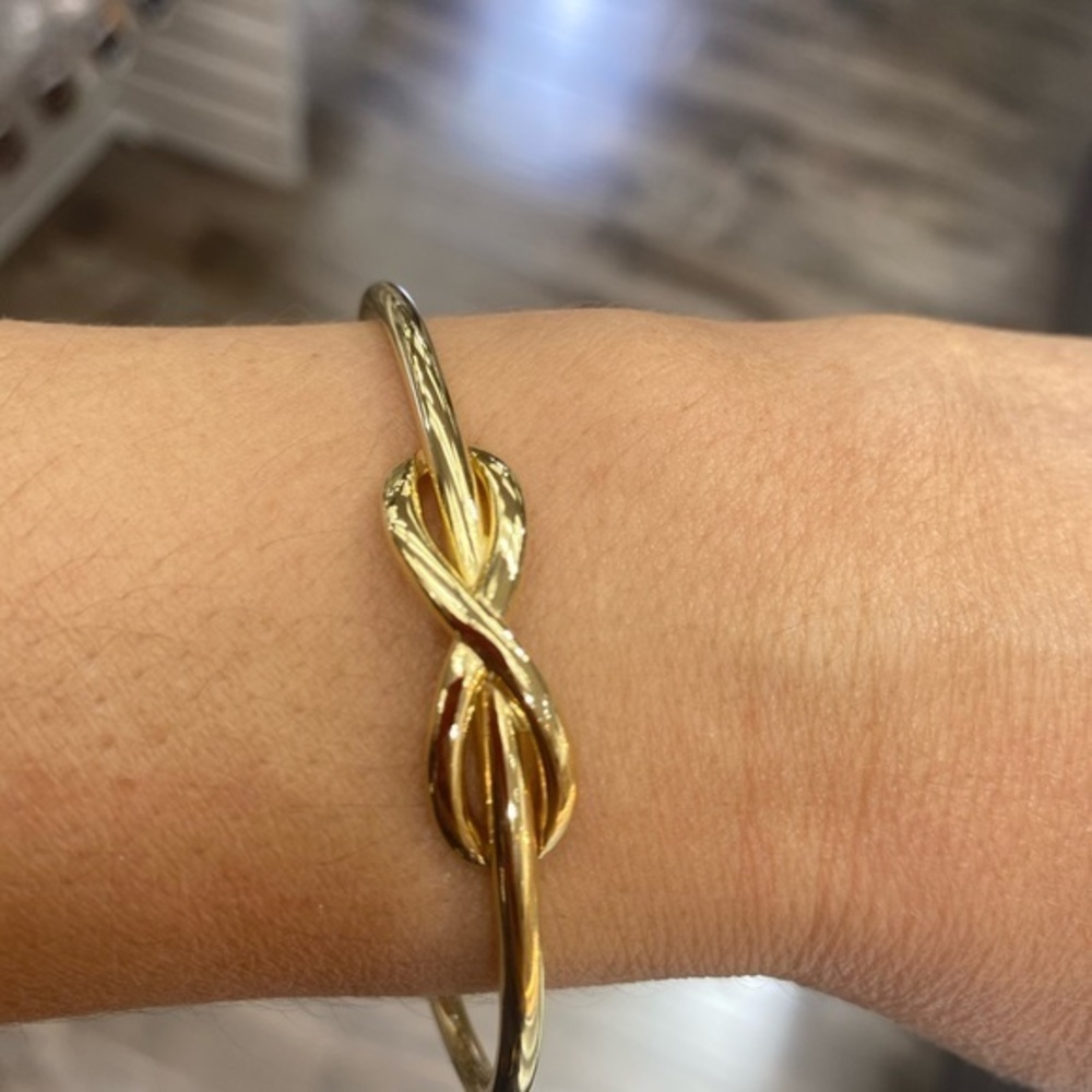 Gold plated Sterling silver Infinity Bangle 7.5”